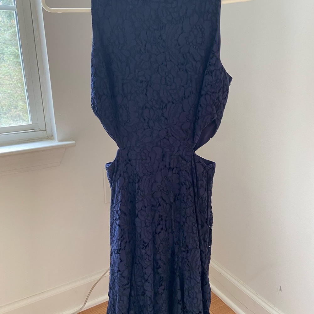 Rachel Zoe blue lace dress with cutouts